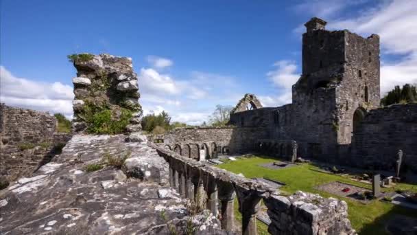 Motion Time Lapse Creevelea Abbey Medieval Ruin County Leitrim Ireland — ストック動画