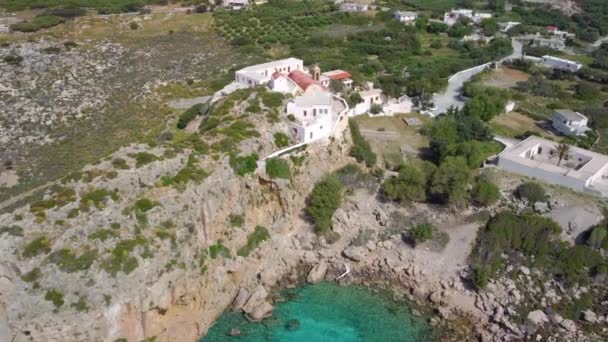 希腊克里特岛的 Chrisoskalitissa 修道院 — 图库视频影像