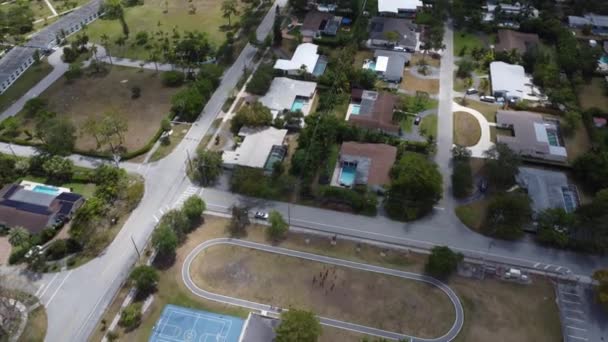 Aerial View South Florida Suburb Many Pools — Stockvideo