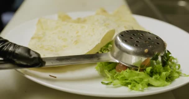 Quesadillas Fresh Salad Pico Gallo Mexican Food — Vídeo de Stock