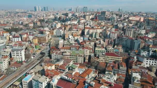 Reenvío Aéreo Aviones Tripulados Sobre Ciudad Estambul Turquía Como Edificios — Vídeo de stock
