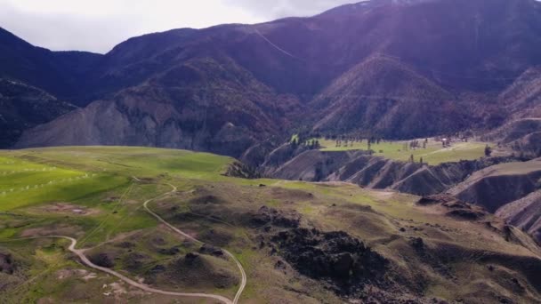 Drone Flying Mountain Gorges Valleys — 비디오