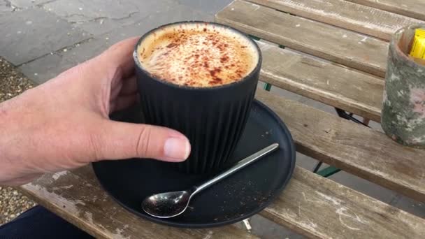 Cup Made Coffee Bean Husk — Vídeo de Stock