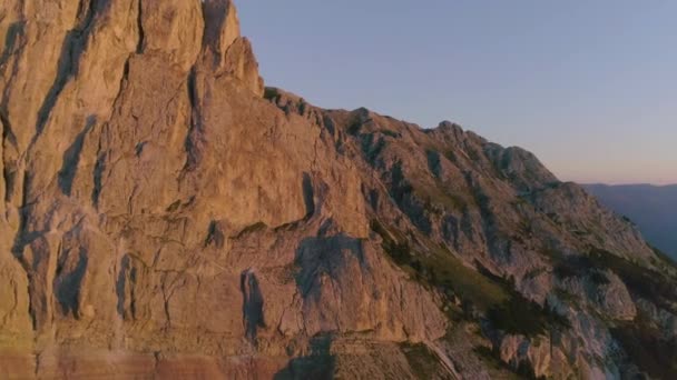 Sul Tirol Pose Peitlerkofel Épico Hora Ouro Gama Montanhas Vista — Vídeo de Stock