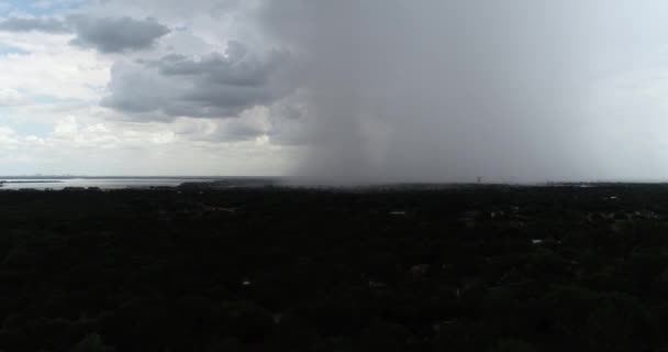 Aerial Video Rain Storms Lake Lewisville Texas — Video