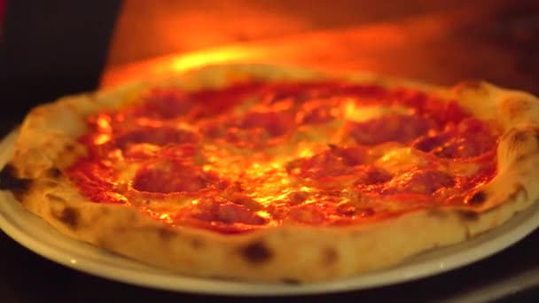 Italian Pizza Stone Oven — Stok Video