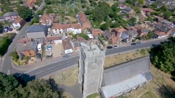Drone Orbit Church Beautiful Coltishall Norfolk — 비디오