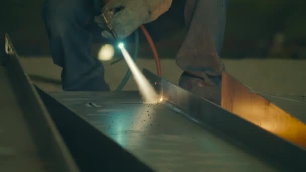 Welder Welding Metal Close — Wideo stockowe