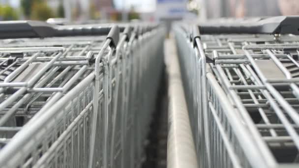 Supermarket Trolley Shop Close — Vídeo de Stock