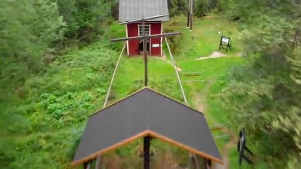 Drone Footage Moving Polhemshjulet Norberg Sweden — Vídeo de Stock