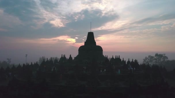 Схід Сонця Канді Боробудур — стокове відео