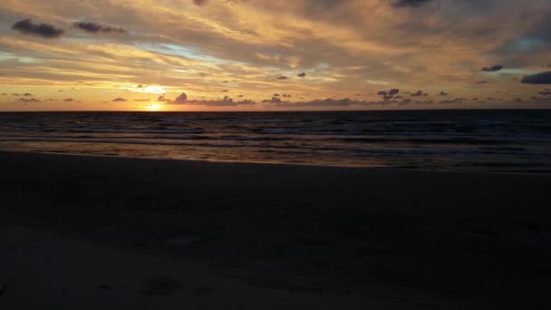Sunset Lubiatowo Beach Baltic Sea Poland Beautiful Colours Empty Beach — Vídeo de Stock