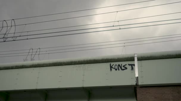 Снимок Какого Граффити Амстердаме Надписью Канст Означает Искусство Вандализм Искусство — стоковое видео