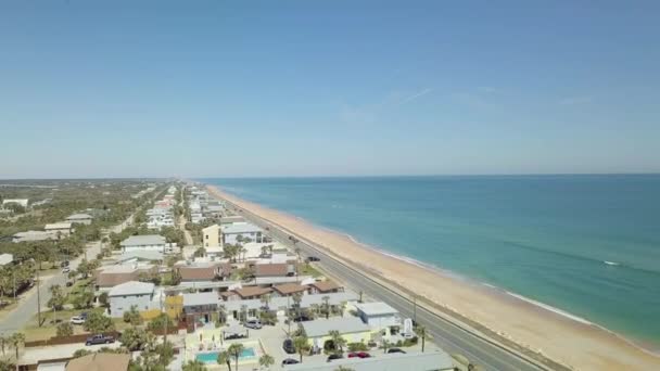 Drone Flying Coast Flagler Beach Florida — Stock video