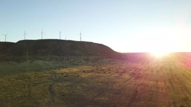 Vol Drone Près Quelques Moulins Vent Dans Désert Nouveau Mexique — Video