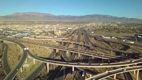 Big Interchange Albuquerque New Mexico Drone — Stockvideo