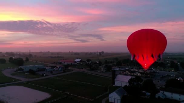 Hot Air Balloons Taking Early Sunrise — Stok video
