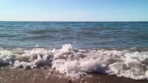 Waves Crashing Lake Slow Motion — Stock video