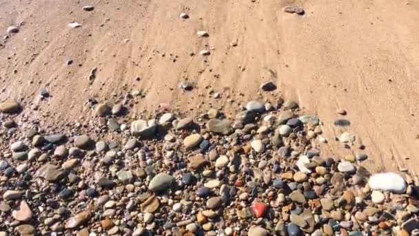 Tide Washing Sand Lake — Vídeos de Stock