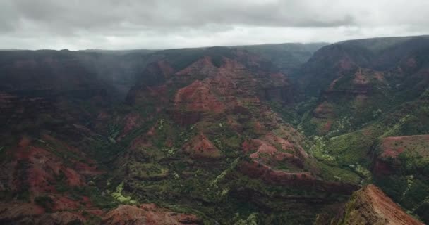 Drone Shot Waimea Canyon Kauai — Stockvideo