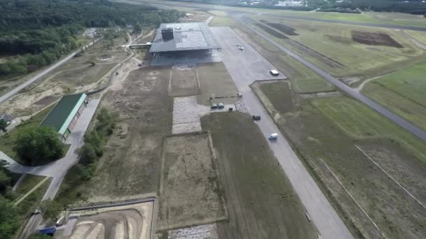 Aerial Footage Old Military Airfield — Vídeos de Stock