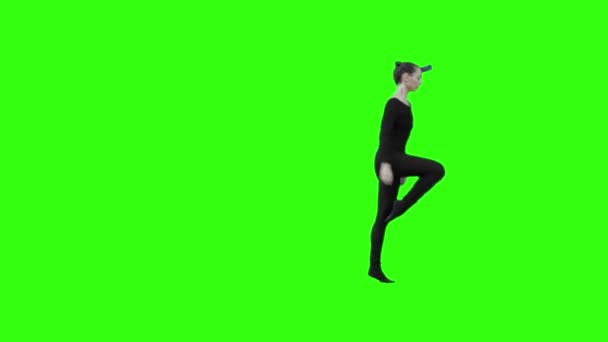 Girl Power Turning Fast 360 Green Screen — Wideo stockowe