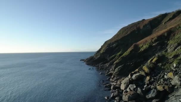 Coastal Erosion Cliffs Coastline Aerial Fly — Stok video