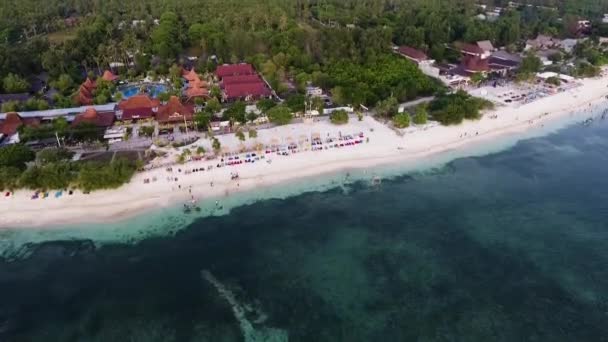 Fantastic Footage Revealing Beach Resort Area Gigi Trawangan — Vídeo de Stock