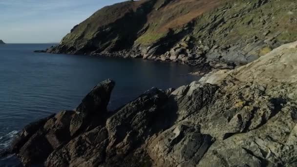 Coastal Erosion Cliffs Coastline Drone Aerial Fly — Stock videók