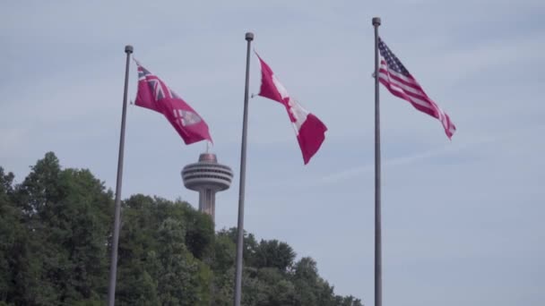 Some Flags Canda Usa Toronto — Vídeo de stock