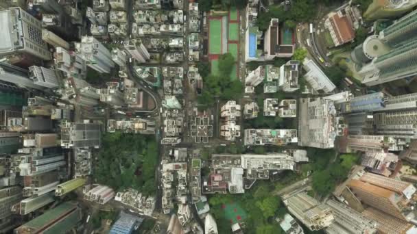 Top Aerial View Traffic Hong Kong Flow Traffic — Stock video