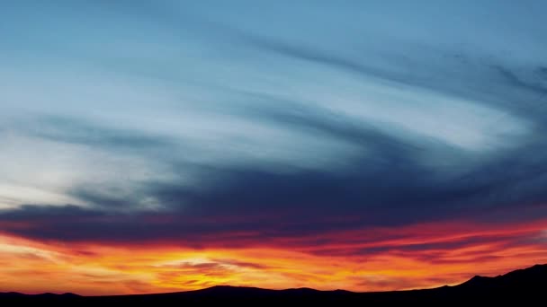 Sunrise Timelapse Mojave Desert Waves Vibrant Color Clouds — Stockvideo