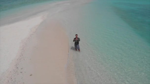 Augmentation Rapide Aérienne Des Bancs Sable Des Maldives — Video