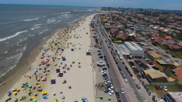Воздушная Сцена Пляжа Летом Юге Бразилии — стоковое видео
