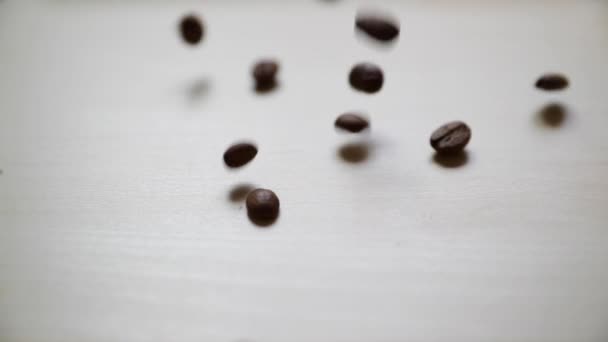 Coffee Beams Droped Desk Captured Slow Motion Camera — Video Stock