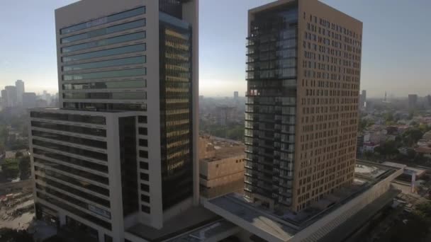 Финансовый Дистрикт Мехико Санта Поланко Городские Аэреалы — стоковое видео