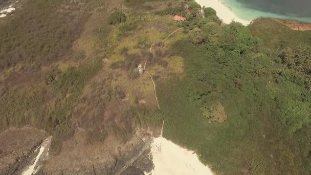Aerial Tilt Reveal Shot Iguana Island Republic Panama — Stock video