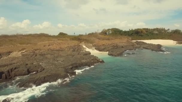 Low Pass Aerial View Isla Iguana Republic Panama Beautiful Summer — Stock video