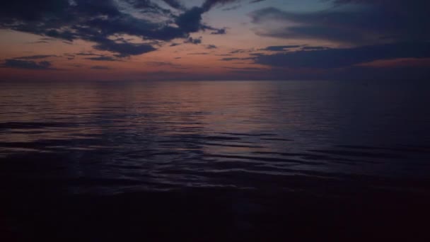 Beautiful Sunset Sky Calm Dark Sea — Wideo stockowe