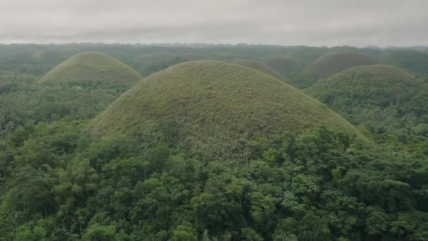 Slow Motion Shot Famous Chocolate Hills Bohol Philippines — Stockvideo