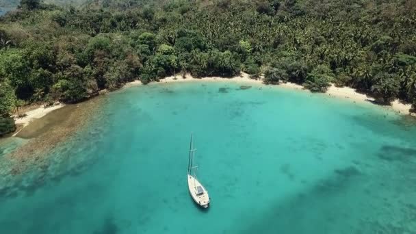 Drone Footage Sail Boat One Panama Islands Playa Blanca Located — Stockvideo