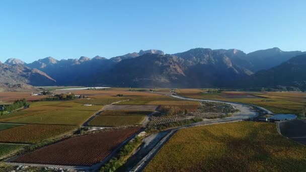 Stunning Aerial Views Hex River Valley Town Doorns Western Cape — Wideo stockowe