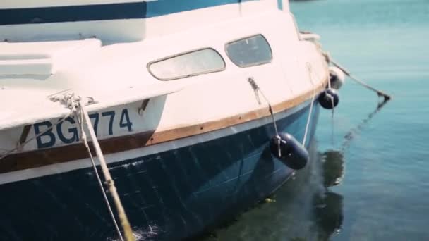 Clip Boat Berthed Port Pakostane Croatia — ストック動画