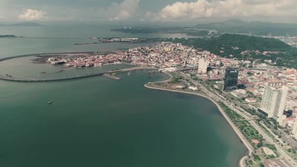 Drone Footage Panama City Coast Line Regular Afternoon Day — Stockvideo