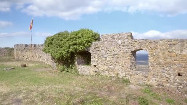 Aerial View Castle Ruin Hegau Germany — Vídeo de Stock