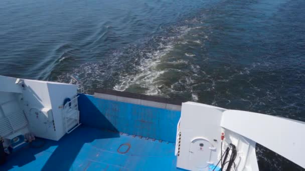 Slow Motion View Stern Ferry — Vídeo de Stock