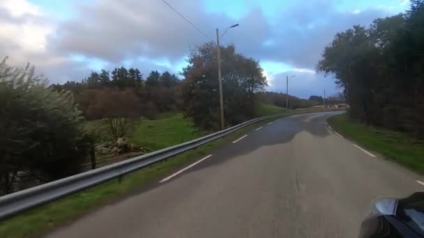 Driving Stormy Afternoon Countryside — Video Stock