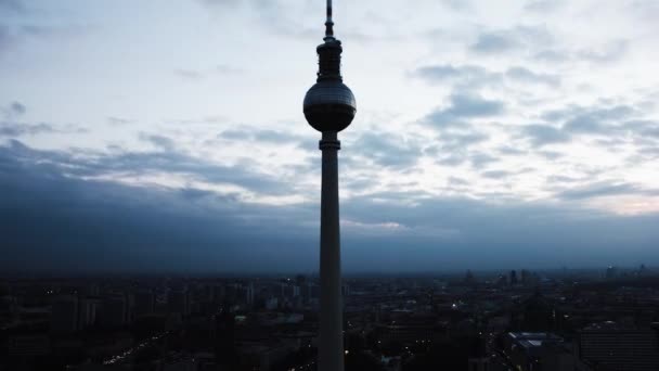 Dawn Time Lapse Famous Fernsehturm Berlin Germany — ストック動画