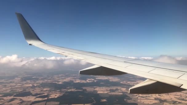 Ala Avión Volando Sobre Nubes — Vídeo de stock