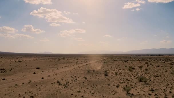 Aerial View Dust Devil Twister Spinning Mojave Desert Sunny Day — Stockvideo